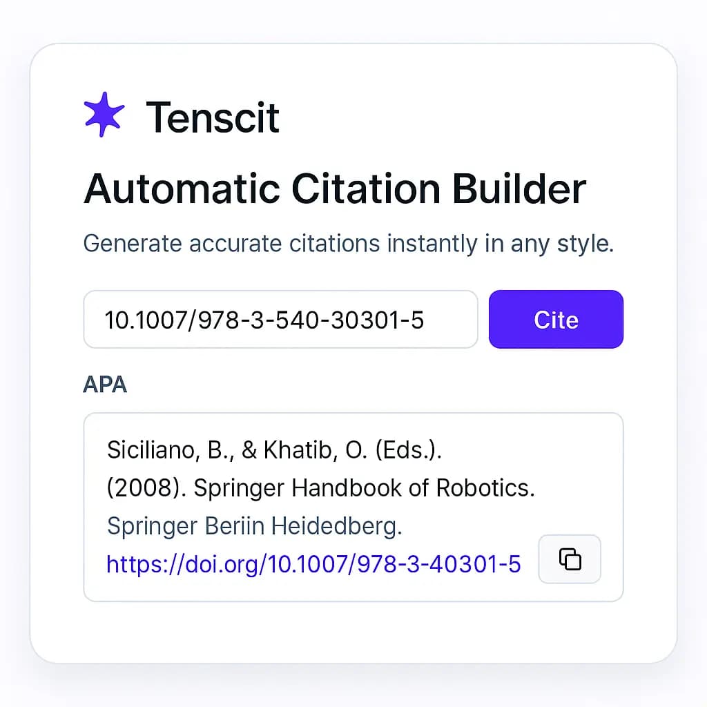 Automatic Citation Builder — Tenscit