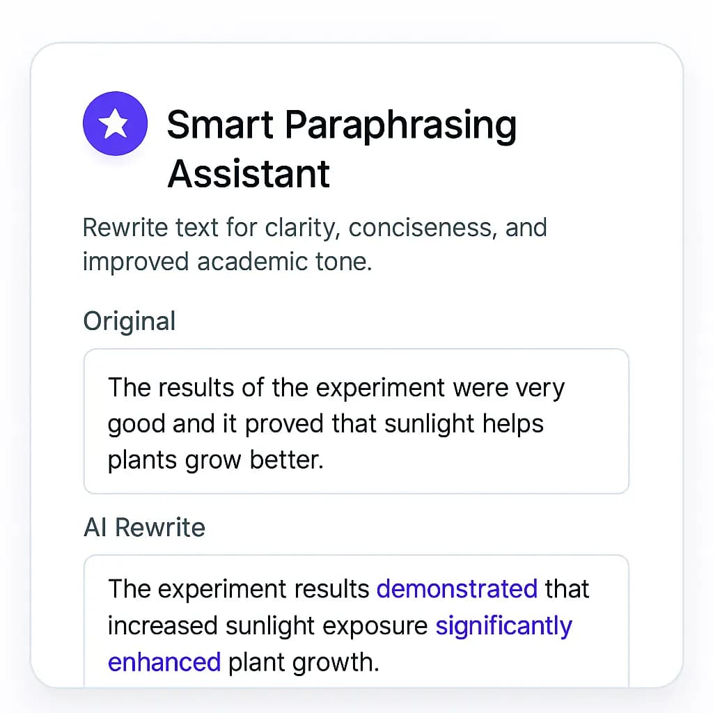 Smart Paraphrasing Assistant — Tenscit